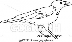 Vector Art - Coloring book: crow or raven. EPS clipart ...