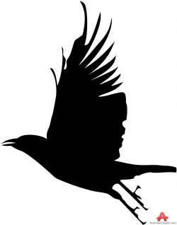 Crow silhouette flying clipart free design download ...