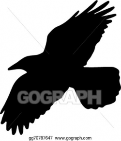 Vector Stock - Flying crow. Clipart Illustration gg70787647 ...