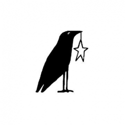 RETIRED Primitive crow with star rubber stamp | Panic Bird ...