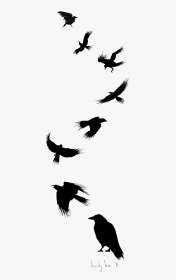 Tattoo Flight Crow Drawing Common Ink Bird - Small Black ...