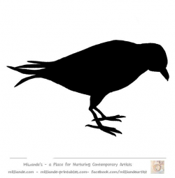 Crow Silhouette Bird Silhouette Stencil Template Crow ...
