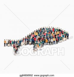Vector Stock - Abstract symbol whale people. Clipart ...