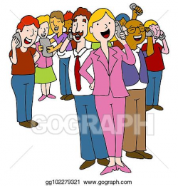 Vector Stock - Crowd of people using phones. Clipart ...