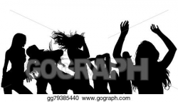 EPS Illustration - Dancing crowd silhouette. Vector Clipart ...
