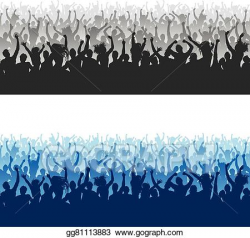EPS Illustration - High quality cheering crowd silhouettes ...