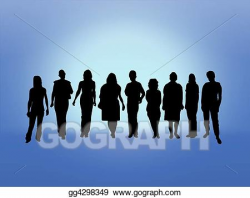 Stock Illustration - Female crowd. Clipart Drawing gg4298349 ...