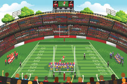 American Football Stadium Crowd Clipart