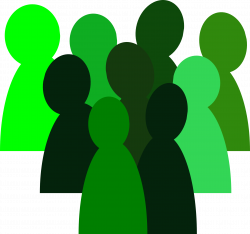 Green color icon for a group of people free image