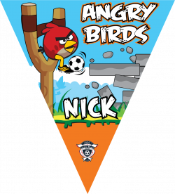 Angry Birds (Red) Triangle Individual Team Pennant - Custom Triangle ...