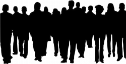 HD Crowd Of People Clipart Clip Art - Outline Of A Group Of ...