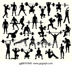 EPS Illustration - Power lifting silhouettes. Vector Clipart ...