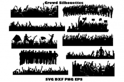 Crowd silhouette, Crowd clipart, Crowd svg, Crowd vector,Cheering crowd  svg, concert SVG, crowd image, crowd cut file, crowd cricut