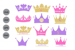 Crown Svg, Crown Monogram Svg, Princess Crown Svg, Crowns Svg, Crown  clipart, Crown Cut file, silhouette Vector, crown vector SVG DXF Eps.