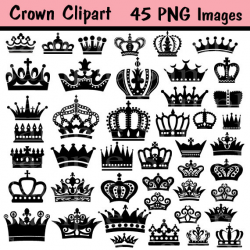 45 Images Crown Clipart Clip Art INSTANT DOWNLOAD by ...