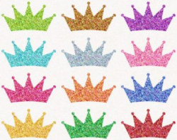 Digital Glitter Crown Clip Art, Princess Crown Clipart ...