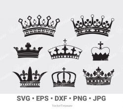 King Crowns Vector, Crown Clip Art, Crown Cut Files, Brother ...