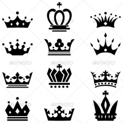 CROWNS === shapes with bling; vintage engravings; colour ...
