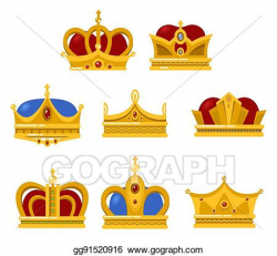 Vector Stock - Shining crowns and tiara isolated icons ...