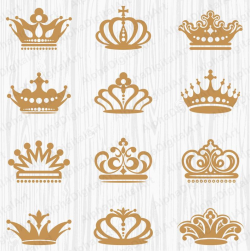 12 Vintage Retro Crown clipart, Ornate floral elements, retro frames  clipart, ornate leafs clipart, royal crown clipart,scrapbooking clipart