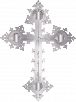 Clipart - Platinum Ornate Cross No Background