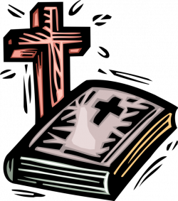 Holy Bible Good Book with Crucifix Cross - Vector Image