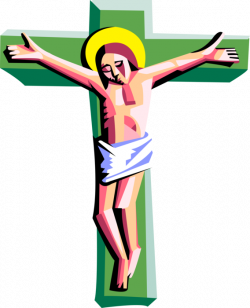 Crucifixion with Christ on The Cross - Vector Image