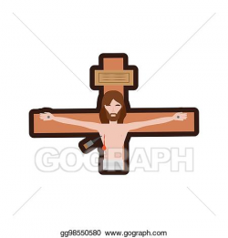 Vector Illustration - Jesus christ dies cross line. Stock ...