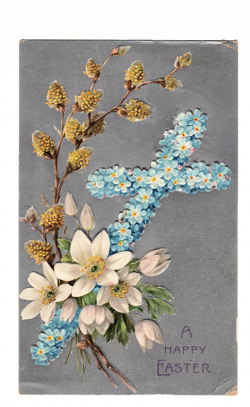 Vintage Clip Art - Easter Cross Postcard - The Graphics Fairy