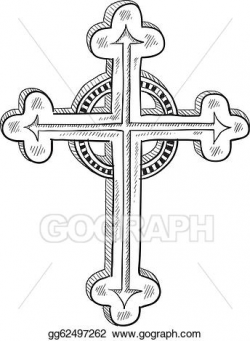 Clip Art Vector - Orthodox or catholic cross sketch. Stock ...
