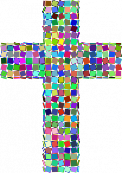 Clipart - Prismatic Mosaic Cross