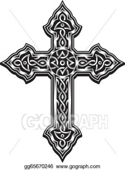 EPS Illustration - Ornate christian cross. Vector Clipart ...