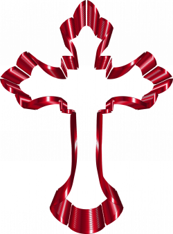 Clipart - Crimson Ornate Cross No Background