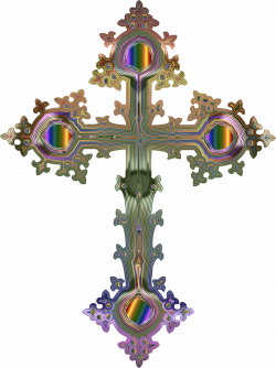 Clipart - Prismatic Ornate Cross No Background