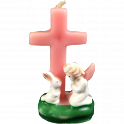Vintage Gurley Easter Candle Pink Cross Angel Bunny | Easter and ...