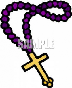 A Cross Attached To A Necklace Of Rosary Beads - Royalty ...