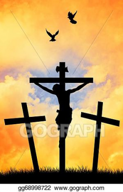 Stock Illustration - Crucifixion at sunset. Clip Art ...