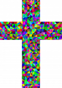 Clipart - Prismatic Low Poly Cross