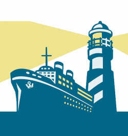Cargo ship Lighthouse Boat Clip art - Hand painted flat sea cruise ...