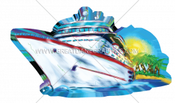 Cruise Ship | Production Ready Artwork for T-Shirt Printing