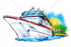 Cruise Ship | Production Ready Artwork for T-Shirt Printing