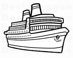 Cruise Ship Outline SVG, Vacation SVG, Cruise Ship Clipart, Cruise Ship  Files for Cricut, Cruise Ship Cut Files For Silhouette, Dxf, Png Eps