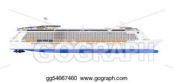 Stock Illustrations - Cruise ship isolated side view. Stock ...
