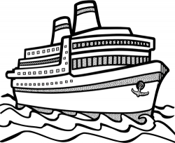 Line art vector drawing of large cruise ship | Svg's | Line ...