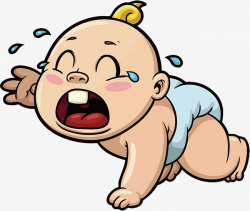 Cartoon Cries Of Baby In Crawling, Cartoon Vector, Baby ...