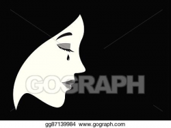 Vector Stock - Sad woman face. Clipart Illustration ...