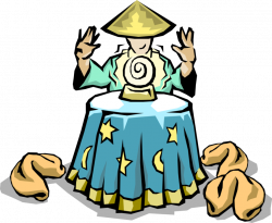 Chinese Fortune Teller with Crystal Ball - Vector Image