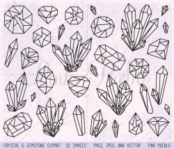 Crystal Clipart, Crystal Clip Art, Gemstone Clipart, Gemstone Clip Art, Gem  Clipart Clip Art, Digital Stamps - Commercial and Personal Use