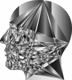 Clipart - Grayscale Geometric Man Head
