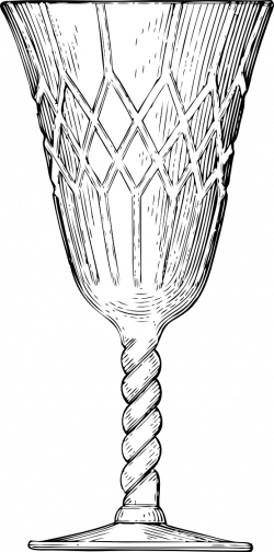 clipartist.net » Clip Art » crystal goblet black white line art SVG